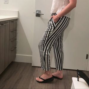 Mango striped black & white pants
